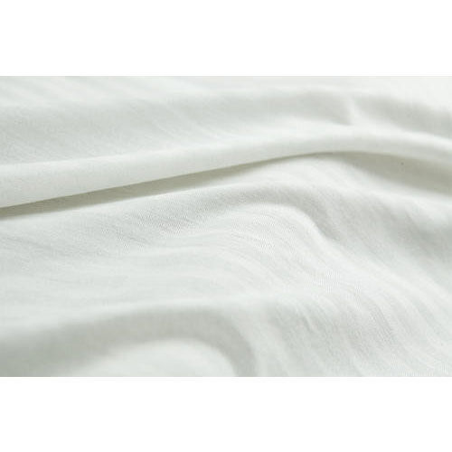 Plain Pattern And White Color Silk Fabric