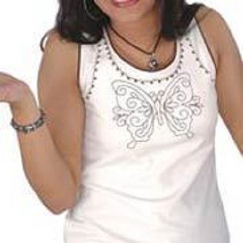 White Casual Wear Round Neck Sleeveless Printed Cotton Top For Ladies 