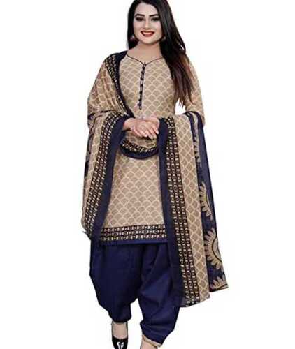 Women Stylish 3/4 Sleeve Comfortable Printed Cotton Salwar Suits