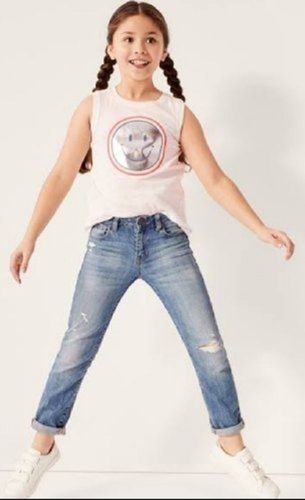 Party wear jeans top for 2024 baby girl