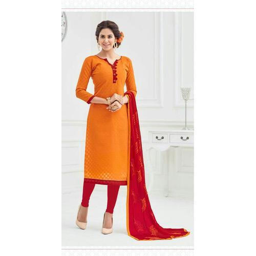 Semi-Stitched Casual Wear Ladies Plain Cotton Suit Grade: Good