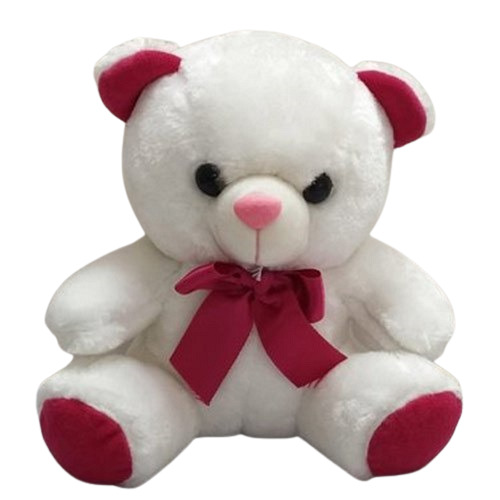 Light Weight Washable And Soft Toy White And Red Stuffed Teddy Bear at