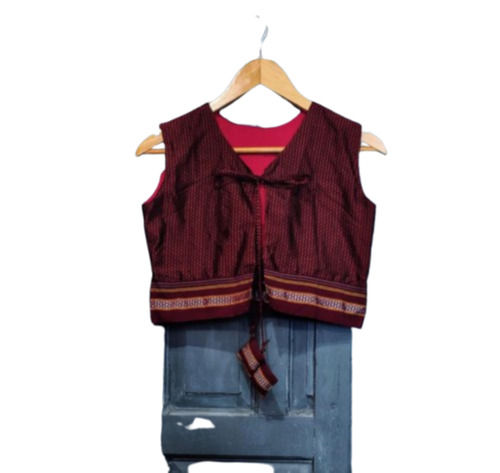 Maroon Color Cotton Fabric Jacket