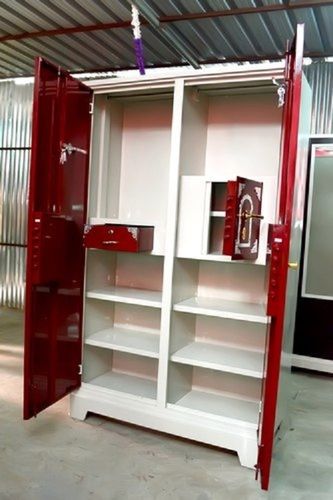 MILD STEEL 2 Doors Style Wardrobe, With Locker