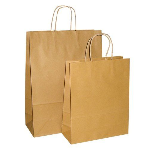 Recyclable Plain Kraft Paper Carry Bag With Twisted Handle