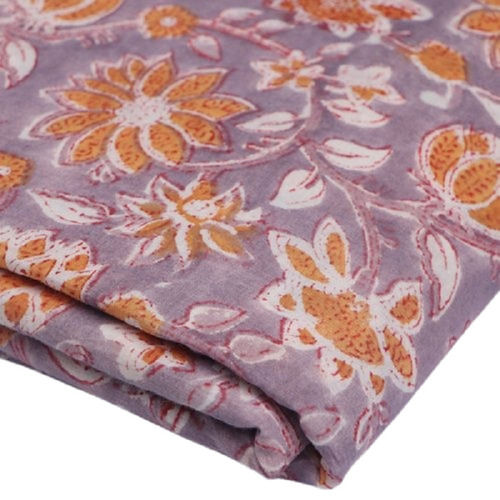 Floral Sanganeri Printed Breathable Cotton Fabric For Garments Lightweight And Easy To Wash