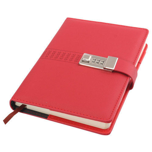 Hard Cover Rectangular Red Lock Paper Diaries