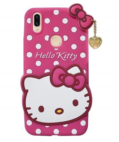 Long Durable Excellent Grip Beautiful Kitty Design Pink Rectangular Mobile Cover Body Material: Rubber