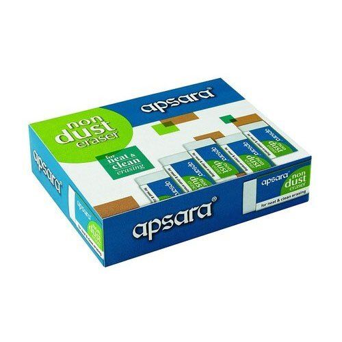 Eraser Long-Lasting White Rubber Apsara Non Dust Eraser, Packaging Type: Box