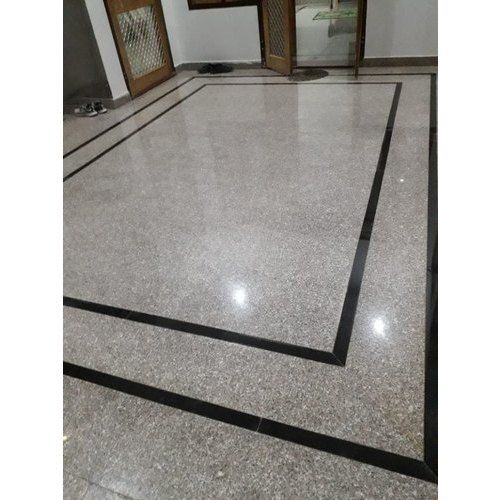 Scratch Proof Slip Resistance White And Black Marble Floor Tiles 