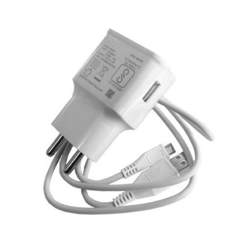 White USB Mobile Phone Charger - Durable PVC Body, 12V Fast Charging , Portable Design