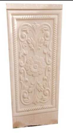 20Mm White Carved Decorative Sandstone Wall Panel With 4*1 Feet Size Application: Industrial