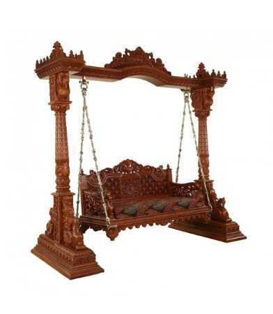 Decorative Hand Carving Modern Wooden Swing Or Jhula For Indoor and Outdoor