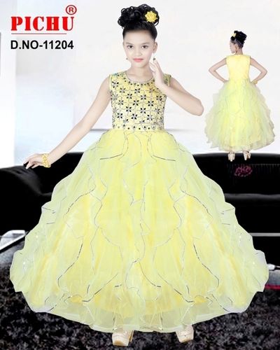 Yellow Color Designer Gown