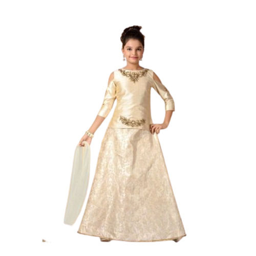 Skin Friendliness Kids Embroidered Designer Lehenga