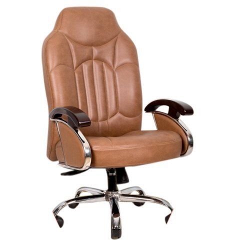 Stainless Steel Frame And Leatherette High Back Swivel Executive Chair With Five Wheel