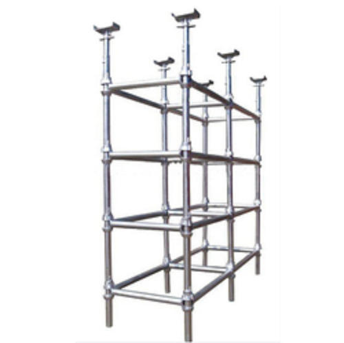 Steel Scaffoldings System - Heavy-Duty Polished Silver Round Steel Scaffolding Platform | Corrosion, Rust, Water, Weather Resistance, Easy to Install, Floor Mounted