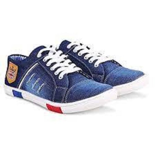 Comfortable Fit Slip Resistant Sole Lace Closure Denim Casual Mens Shoes