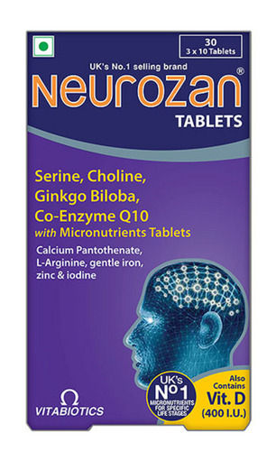 Neurozan Serine, Choline, Ginkgo Biloba, Co-Enzymes Q10 With Micronutrient Tablet