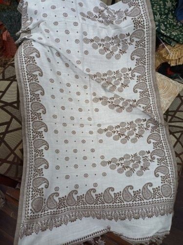 White Color Printed Shawls Size: Different Available