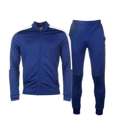 Regular Slim Polyester Blue Mens Running Sports Tracksuit For Casual Wear