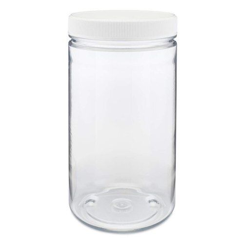 Round Shape Leak Resistance Plain White Screw Lid Transparent Glass Jar