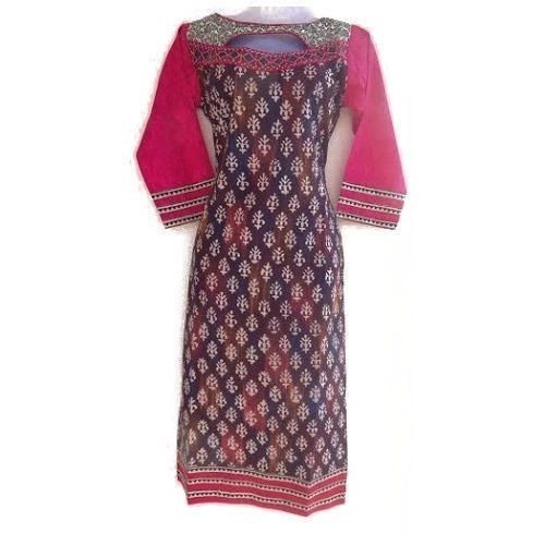 Multiple Traditional 3\4 Sleeve Printed Ladies Cotton Kurti