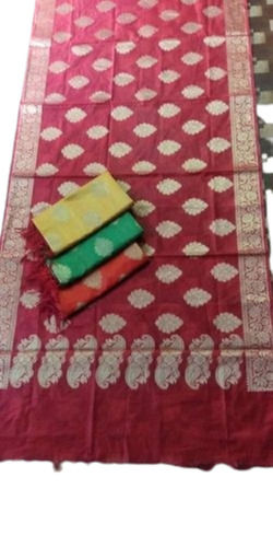 Zink Uni Color Banarasi Silk Dupatta