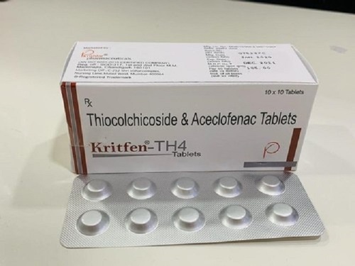Aceclofenac and Thiocolchicoside Tablets - 100mg and 4mg | Relieves Sprains, Strains, and Musculoskeletal Pain, Prescription Required, 10 x 10 Tablets