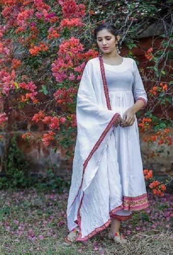 Plain Cotton Readymade Anarkali Suit With Dupatta For Party Wear at Best  Price in Delhi | Sree Balaji Coating