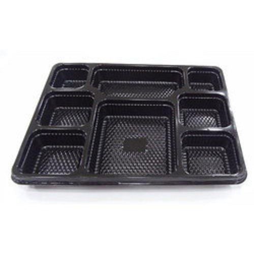 Disposable Eco Friendly And Durable Black 8 Compartment Food Tray