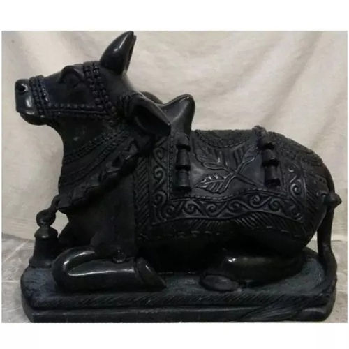 Indian Black Marble Religious Nandi Statue