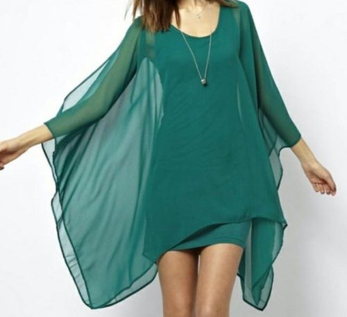 Ladies Green Color Western Wear Dress