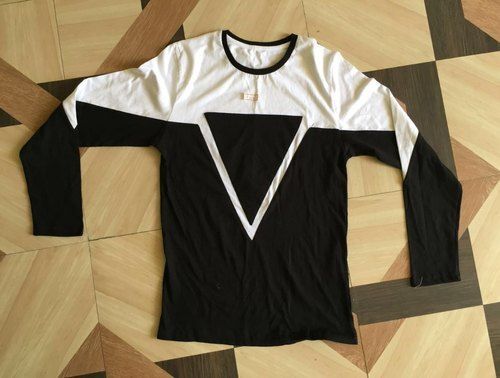 Multi Color Full Sleeves Pure Cotton Plain Pattern Casual Wear Round Neck Men's T-shirts