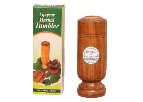 Brown 80 Grams Polished Diabetes Care Herbal Wooden Tumbler For Home Use