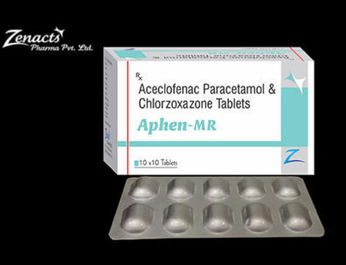 Aceclofenac Paracetamol And Chlorzoxazone Tablets, 10x10 Alu Pack