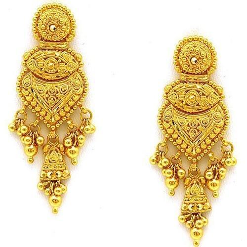 Attractive Design And Stylish Look Fancy Party Wear Gold Earrings For Womens