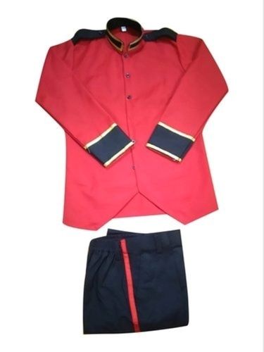 Red And Black Color Cotton Children Dance Costume