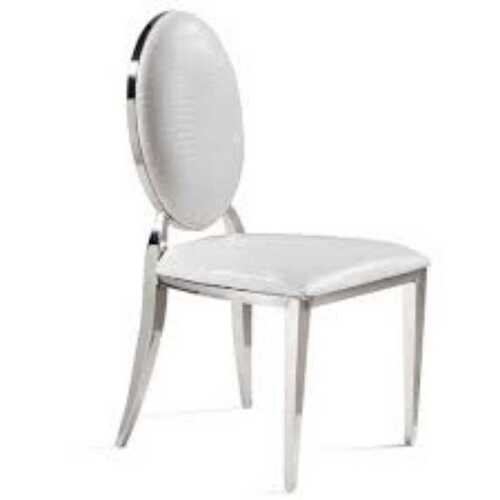 Stainless Steel Armless Dining Chair With Cushioned Seat