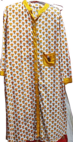 White Colored 3/4 sleeve Printed kurti