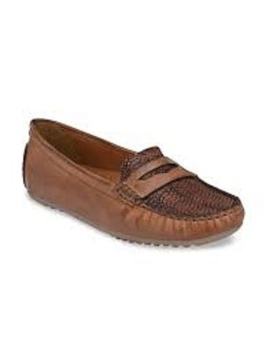 Water Proof Women Fashionable Stylish Leather And Rubber Sole Brown Casual Shoes