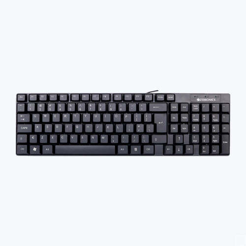 105 Keys Zebronics Zeb-K25 Usb Keyboard, Black Color, 1.2 Meter Cable Length