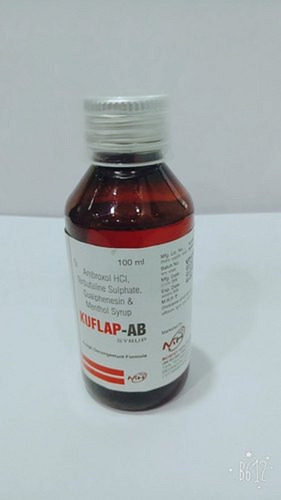 KUFLAP-AB Ambroxol HCL, Terbutaline Sulphate And Menthol Cough Syrup, 100 ML