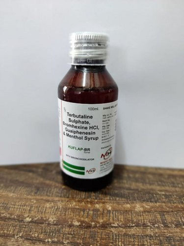 Kuflap-BR Terbutaline Sulphate, Bromhexine HCL, Guaifenesin And Menthol Syrup, 100 ML