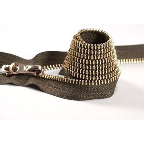 Brown Sturdy Construction Metal Zipper Chain