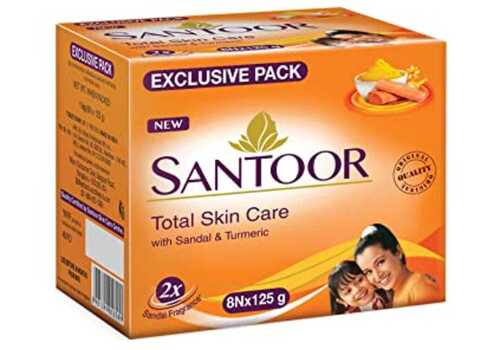 Total Skin Care Instant Glowing Sandal And Turmeric Santoor Bath Soap