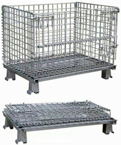 White Color Steel Wire Mesh Trolley Application: Industrial