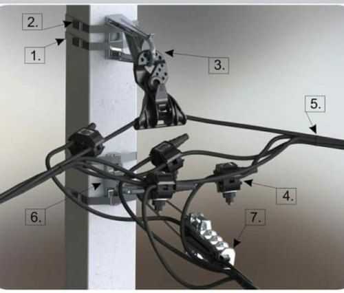 Aluminium And Plastic Suspension Clamps For Lt Ab Cable, Black Color Packaging: Bag