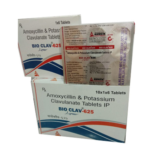 Bio Clav-625 एमोक्सिसिलिन और पोटेशियम क्लैवुलनेट एंटीबायोटिक टैबलेट Ip, 10x1x6 ब्लिस्टर