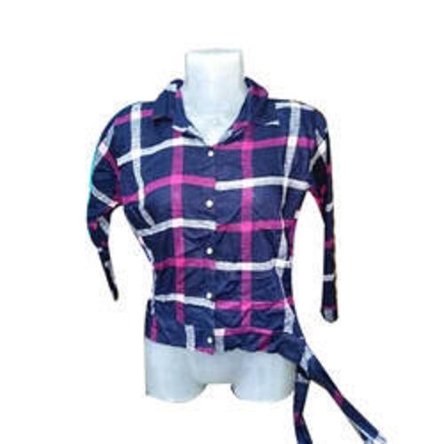 Casual Wear Regular Fit Full Sleeve Readymade Breathable Readymade Ladies Check Shirts